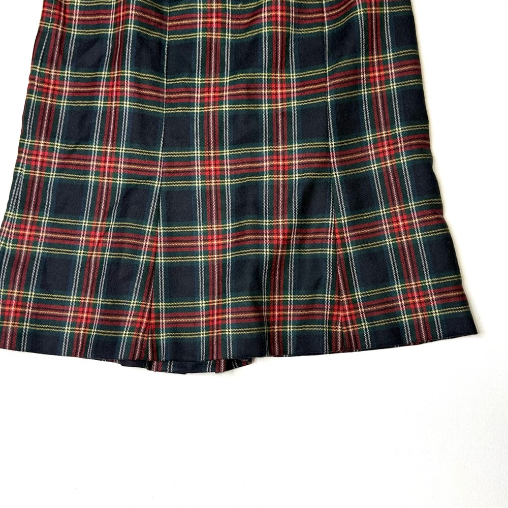 Vintage Jones New York A-Line Tartan Plaid Skirt - Red and Green Size 6 - Picture 3 of 6